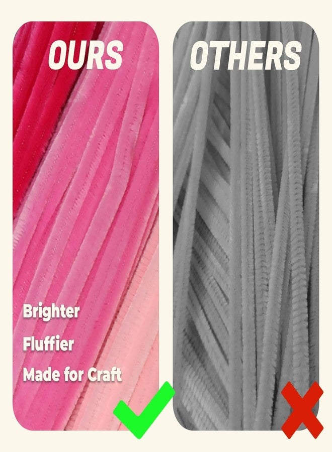 Brille Bee Premium Chenille Stems Pipe Cleaners, Craft Supplies for DIY Art, Floral Creations, School Projects (Pink 150pcs) - Image 3